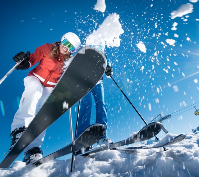 Aktion beim Skifahren